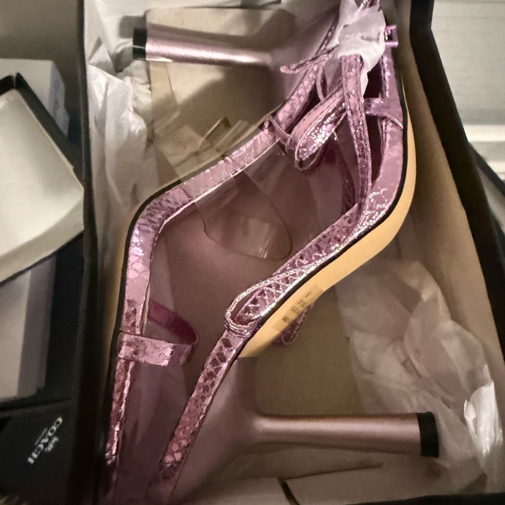EGO Shiny Pink Strappy Heels